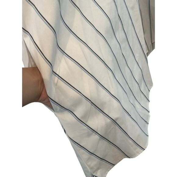 Banana Republic Women Striped Poplin Mini Dress Size M White Blue Preppy Classic - Picture 9 of 13